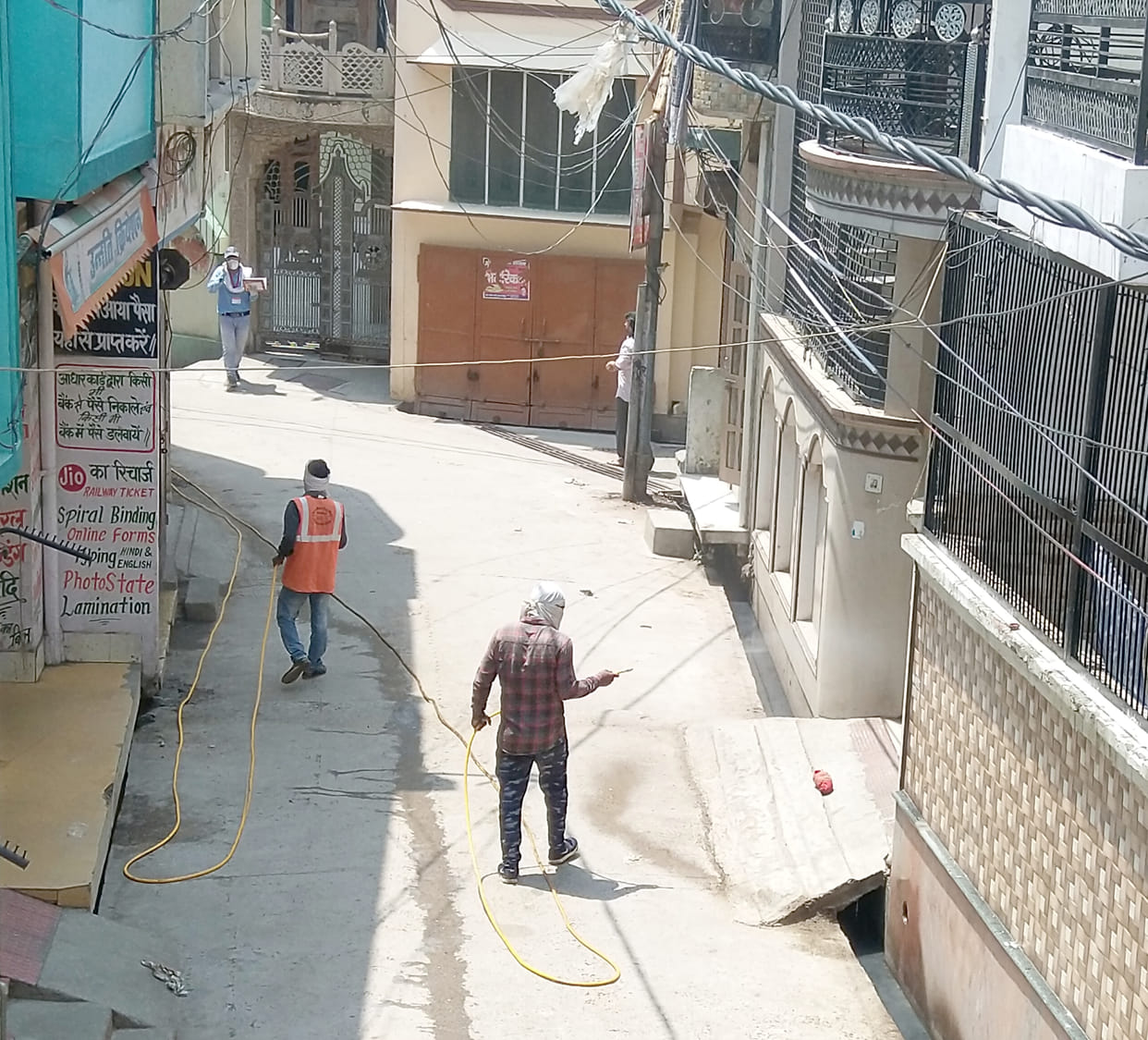 Municipality workers involved in sanitizing quarantine centers