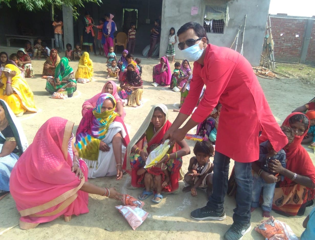 Distribution of food grains among the poor
