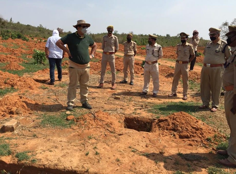 Chief Conservator of Forest tests the quality of soil works