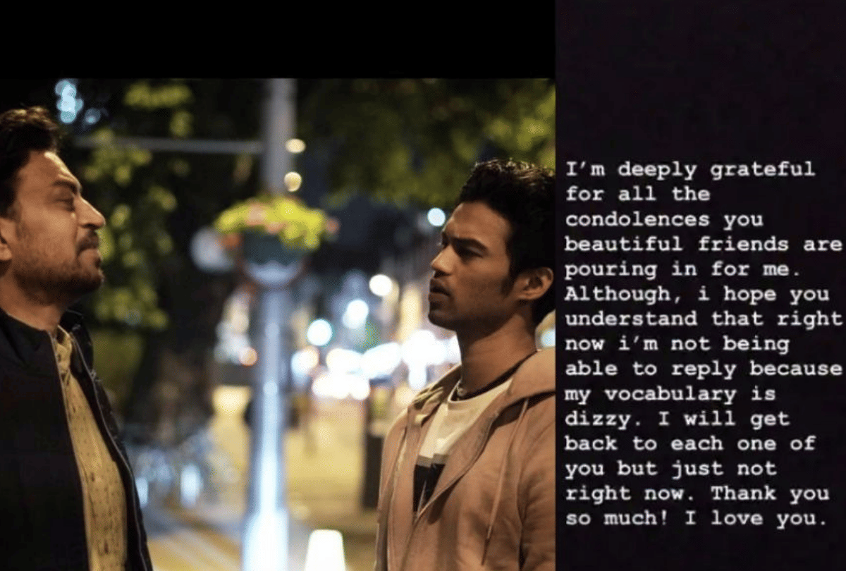 After father s death Irrfan Khan s son babil khan wrote an emotional post