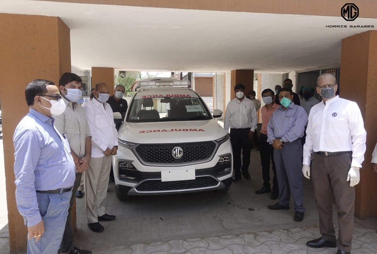 MG Motors India SUV Hector Ambulance donated to hospital 