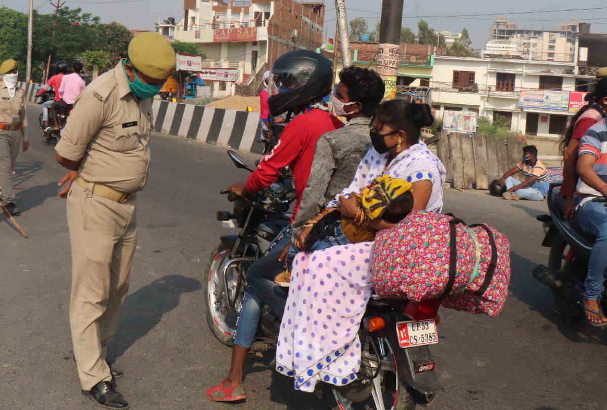 Police punished people for lockdown guideline break in gorakhpur