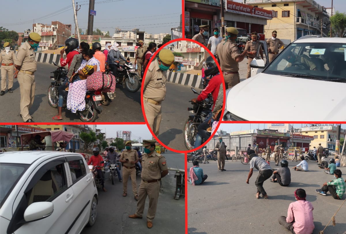 Police punished people for lockdown guideline break in gorakhpur