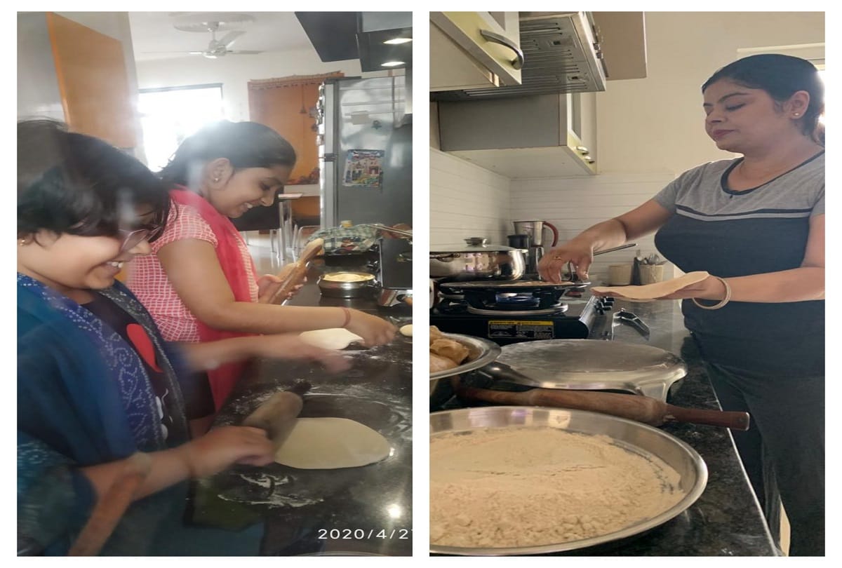 Amid pandemic crisis 50 society women in noida make rotis for needy people