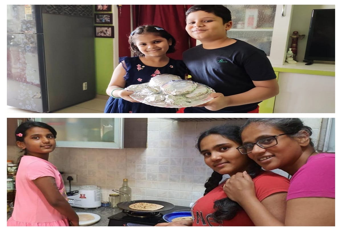 Amid pandemic crisis 50 society women in noida make rotis for needy people