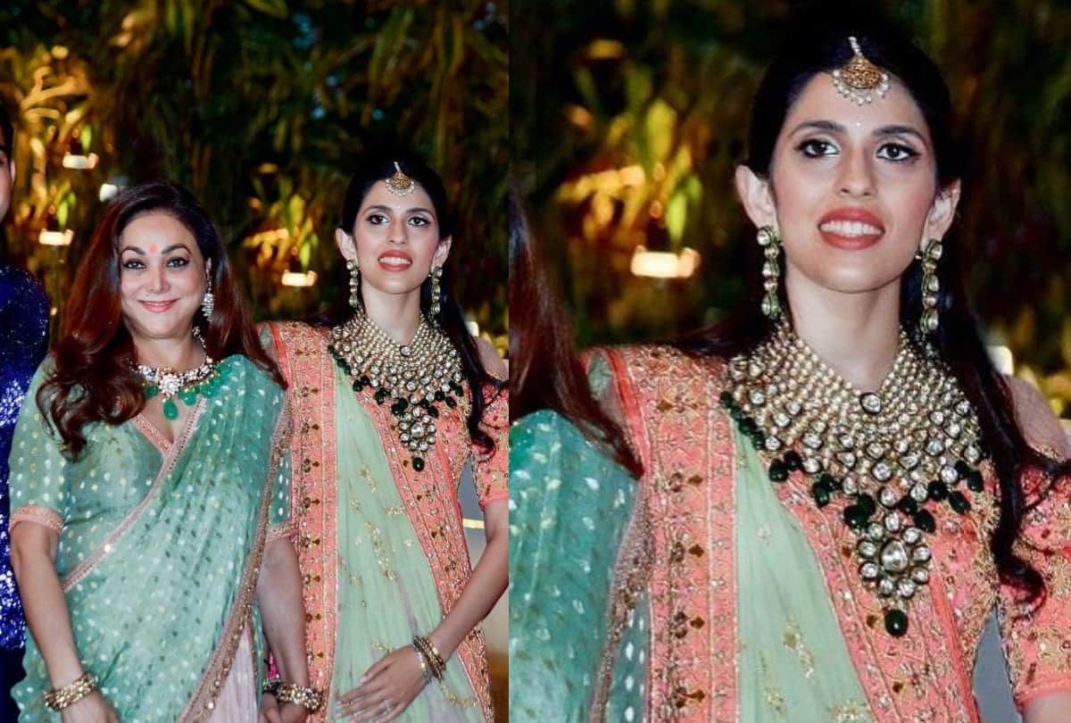 shloka mehta bridal lehenga rare pictures coral green in wedding function akash ambani