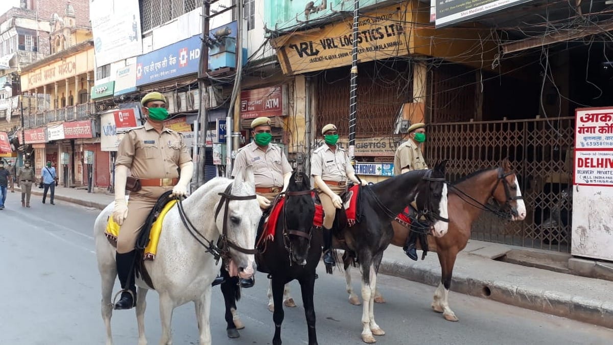 coronavirus covid 19 cases 61 in varanasi commissioner and IG did route march