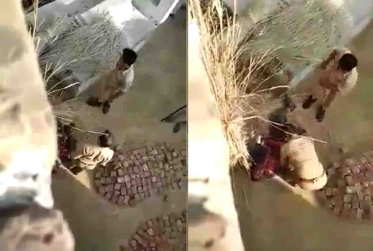 police constable put foot on chest of mentally deranged brutally beaten
