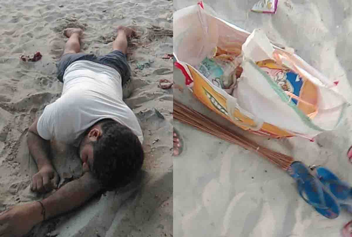 unnao : police has run young man returning with ration