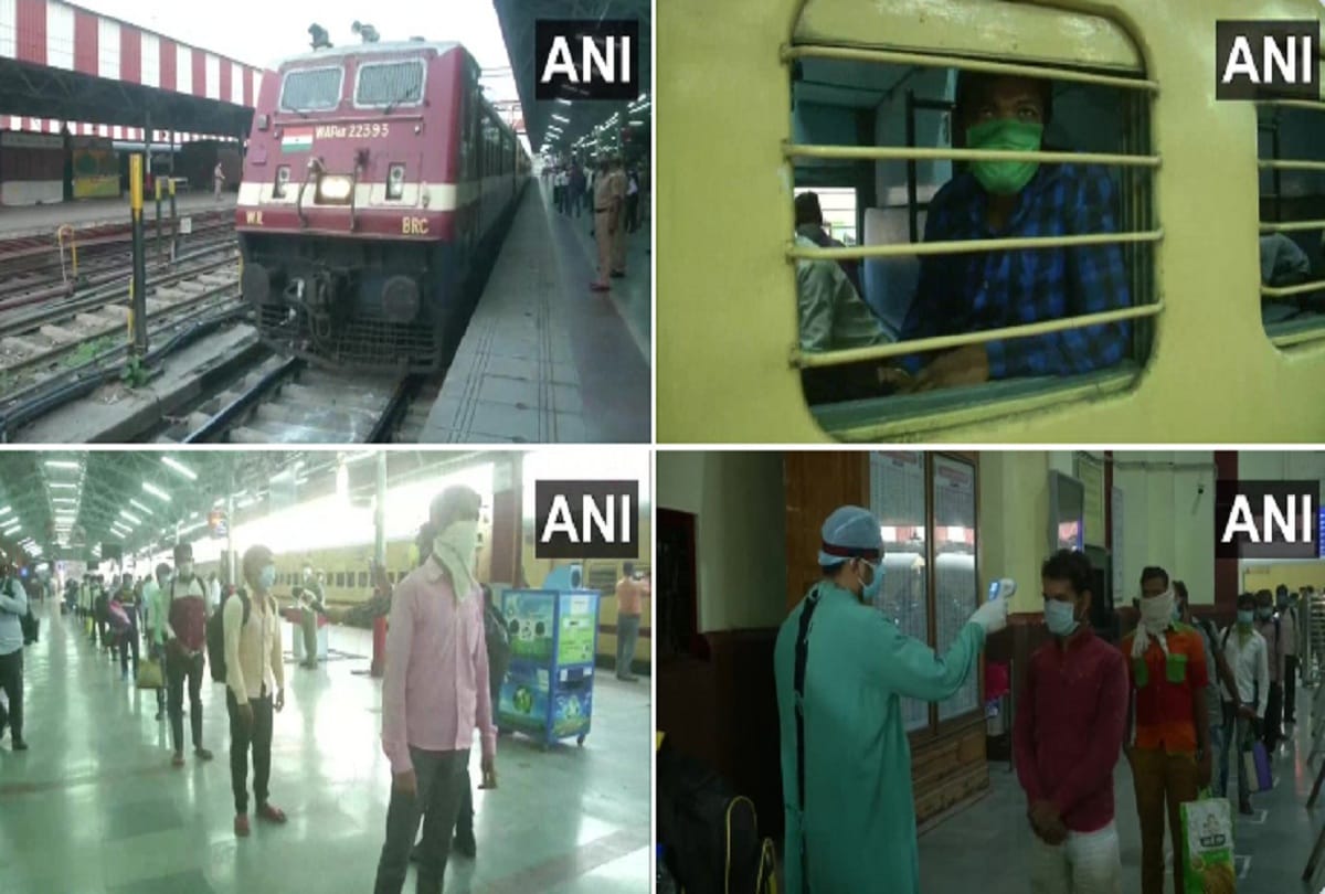 Corona Lockdown shramik special train carrying more than 800 migrant workers arrived at Charbagh railway station Lucknow from Nashik of Maharashtra