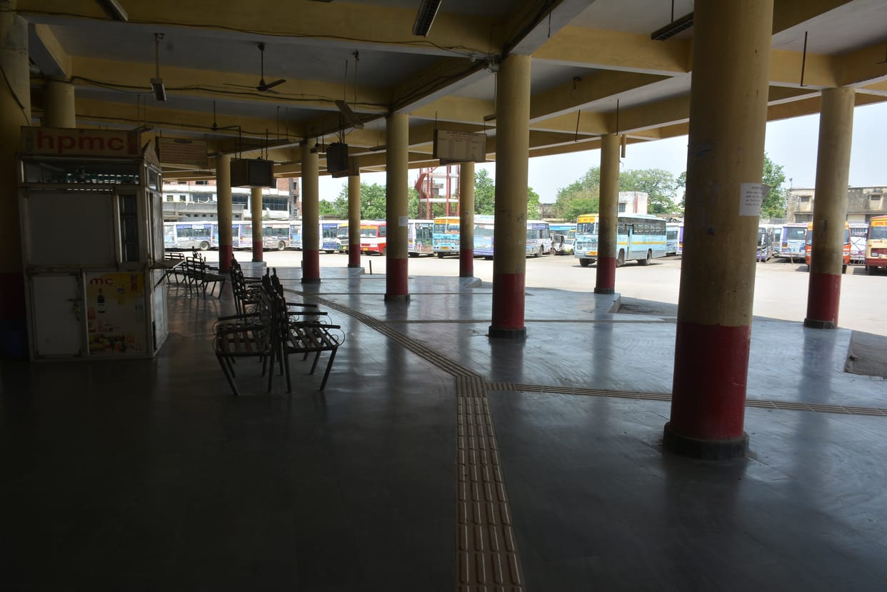 Roadways bus base never saw so much silence