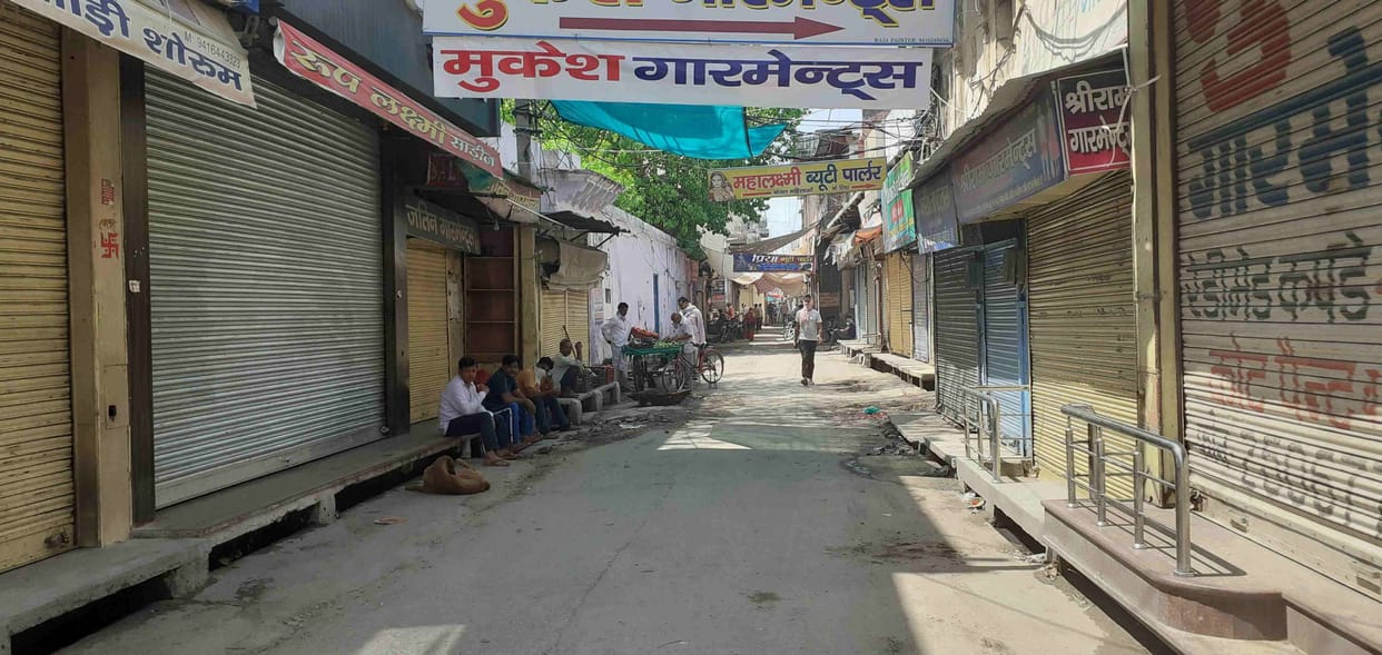 market in open mahendagarh memained closed in narnaul