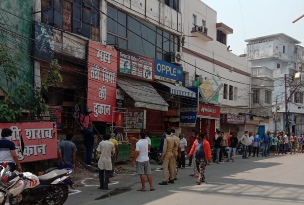 People on streets after a long lockdown in Uttar Pradesh.