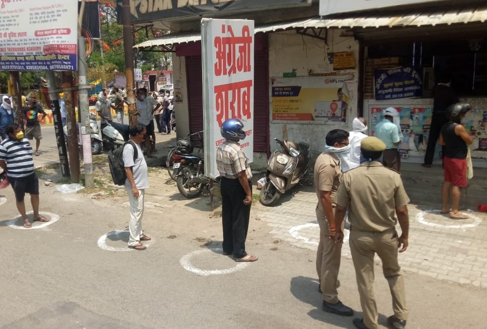 People on streets after a long lockdown in Uttar Pradesh.