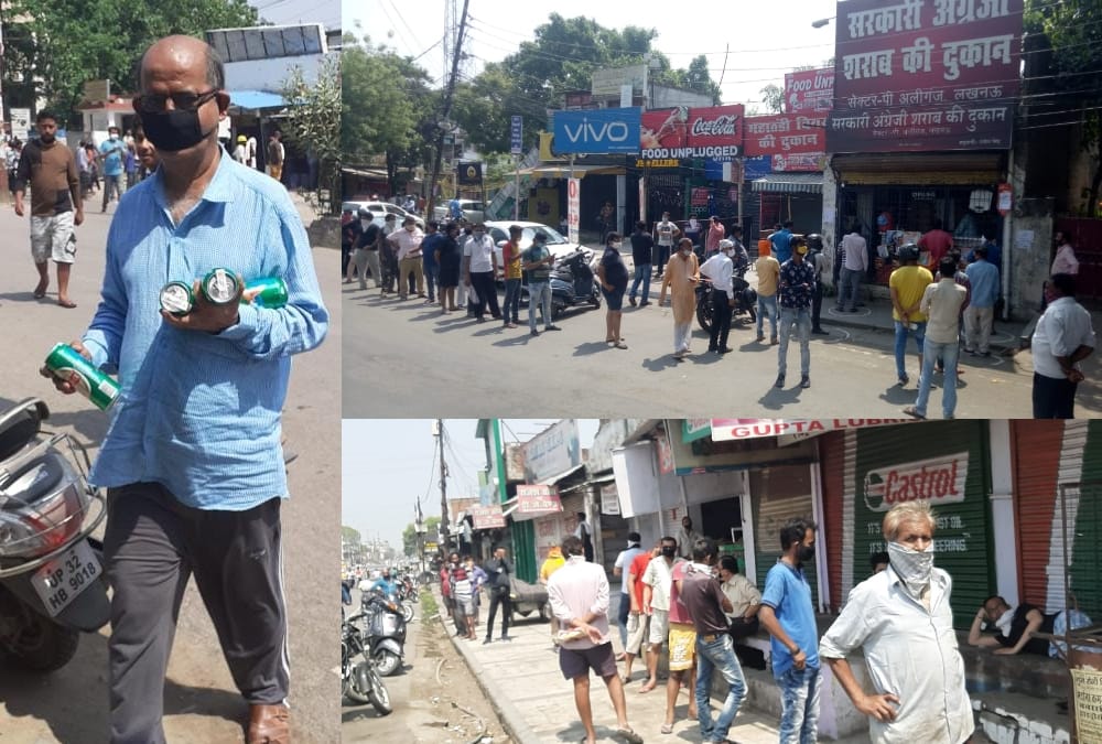 People on streets after a long lockdown in Uttar Pradesh.