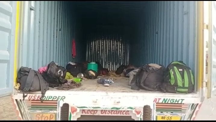 35 laborers going to Bihar hiding in container from Punjab caught
