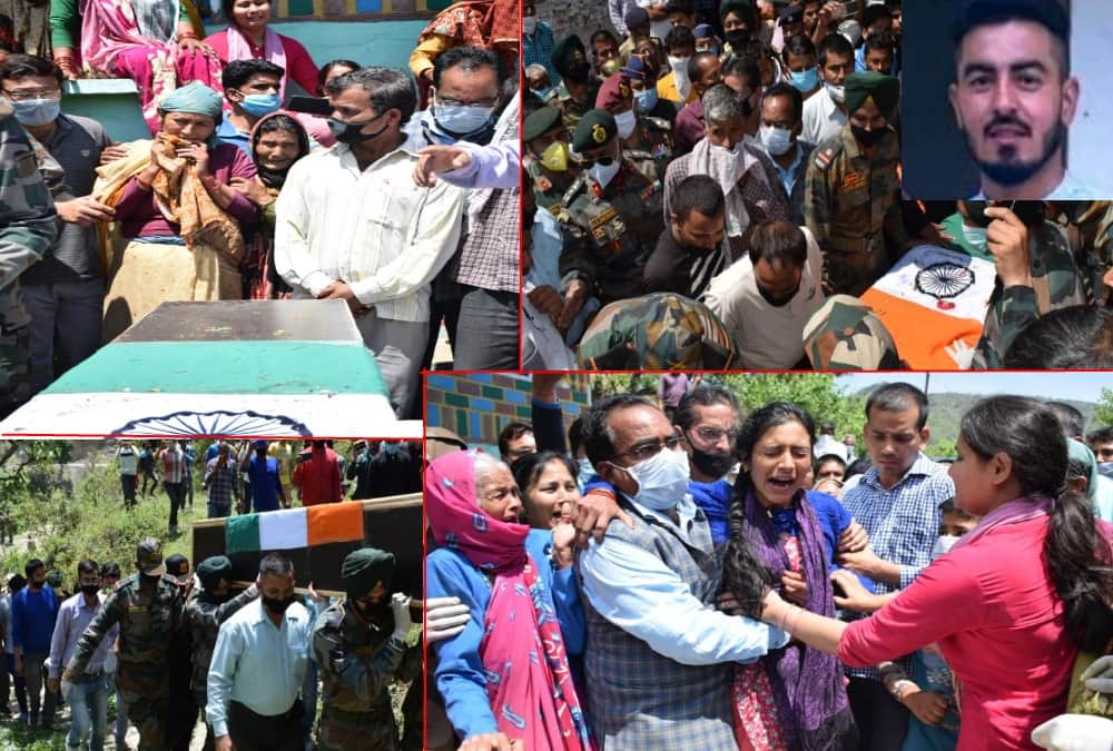 Handwara Encounter: Martyr Dinesh singh Funeral, family crying Emotional Photos