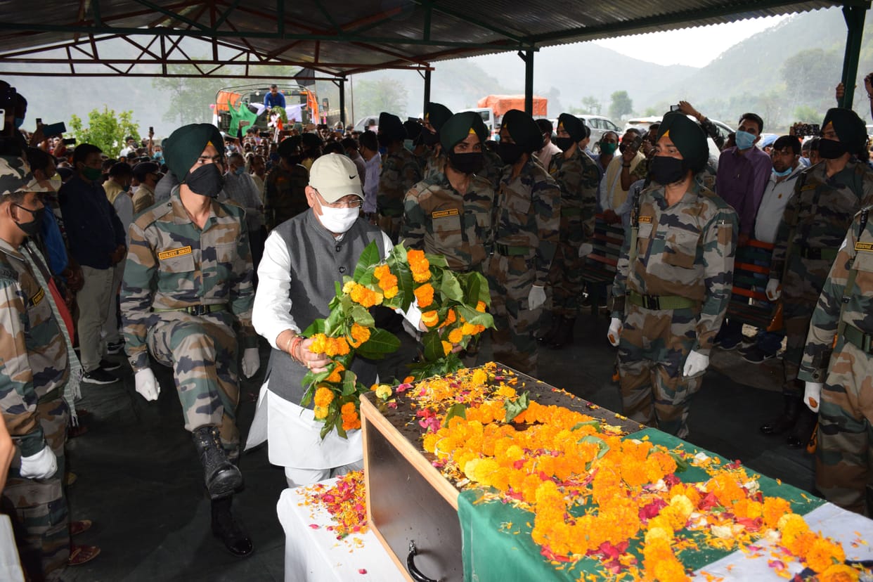 Martyr Lance Naik Dinesh's funeral with military honors at Rameshwar