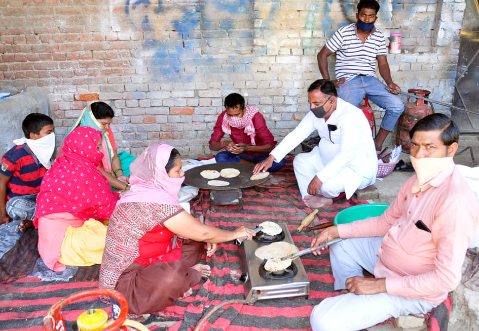 Helping the needy distributed food and ration