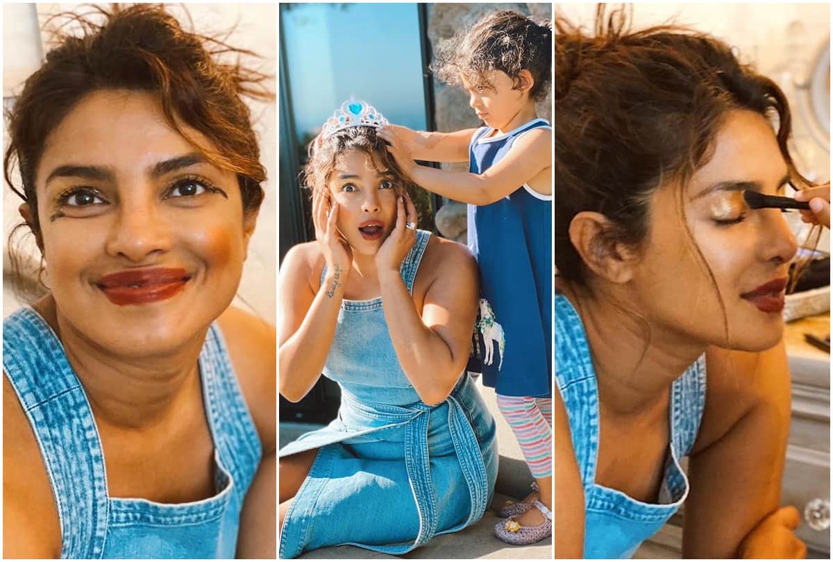 Priyanka Chopra Get Princess Makeover From Her Niece Photos Goes Viral