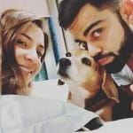 डॉगी ब्रूनो के साथ विराट कोहली और अनुष्का शर्मा