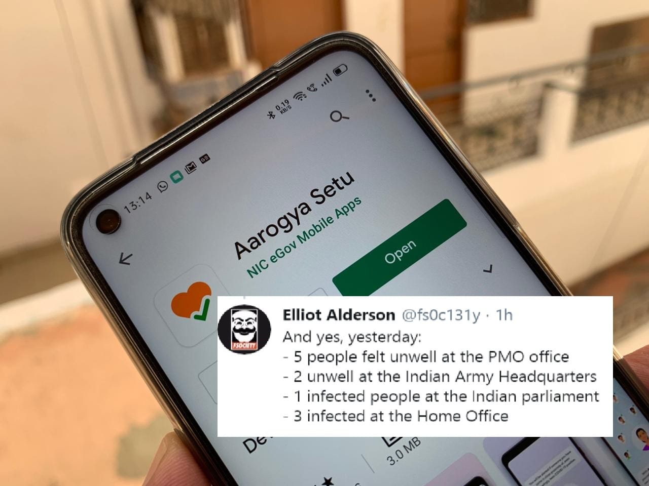 Aarogya Setu app hacked by Elliot Alderson, claim 5 people felt unwell at the PMO office