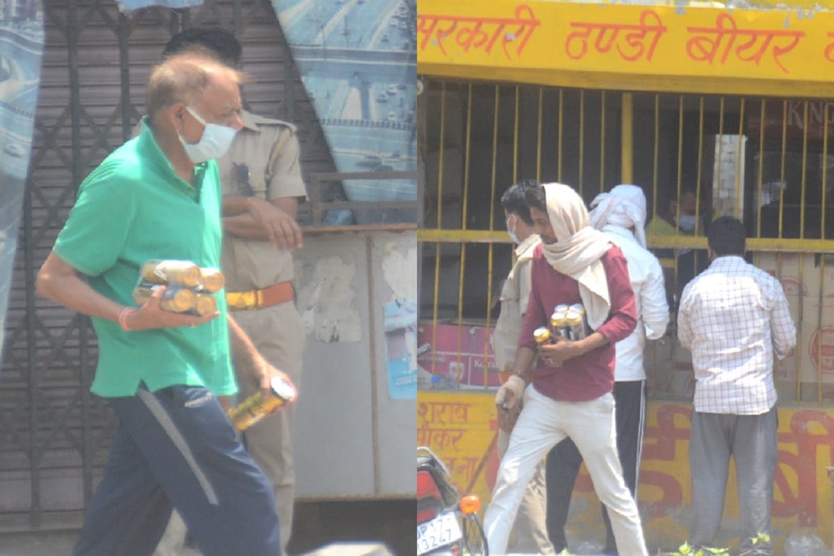 Lockdown 3.0, Crowds of people are gathering at liquor shops in the districts of western UP