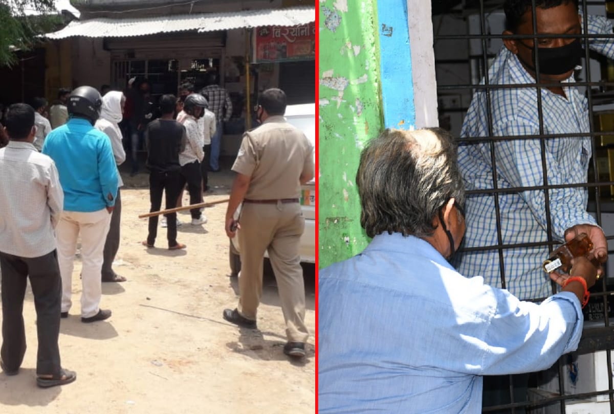 Police advice to liquor shops due to break social distancing during lockdown in gorakhpur