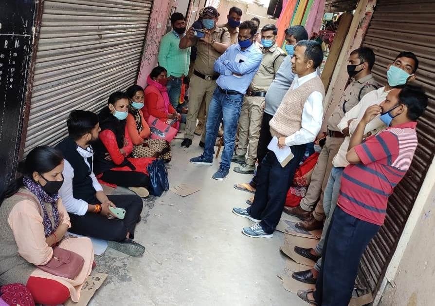 Protest against liquor store in Dewal
