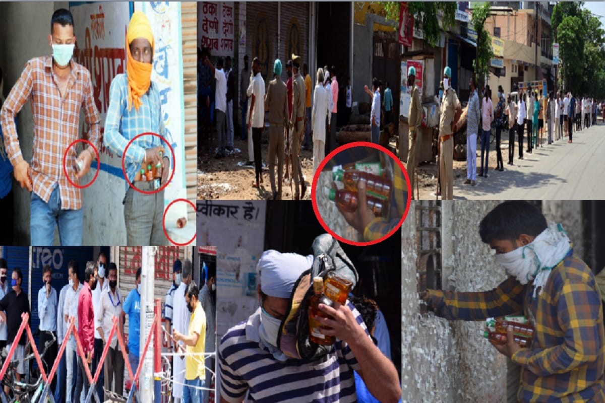 Lockdown 3.0, Crowds of people are gathering at liquor shops in the districts of western UP
