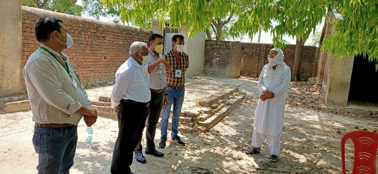 sanitisation and thermal screening is being  done  in barai village