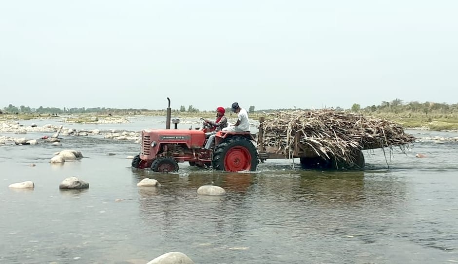 Ram forced to pass through the Ganges river water