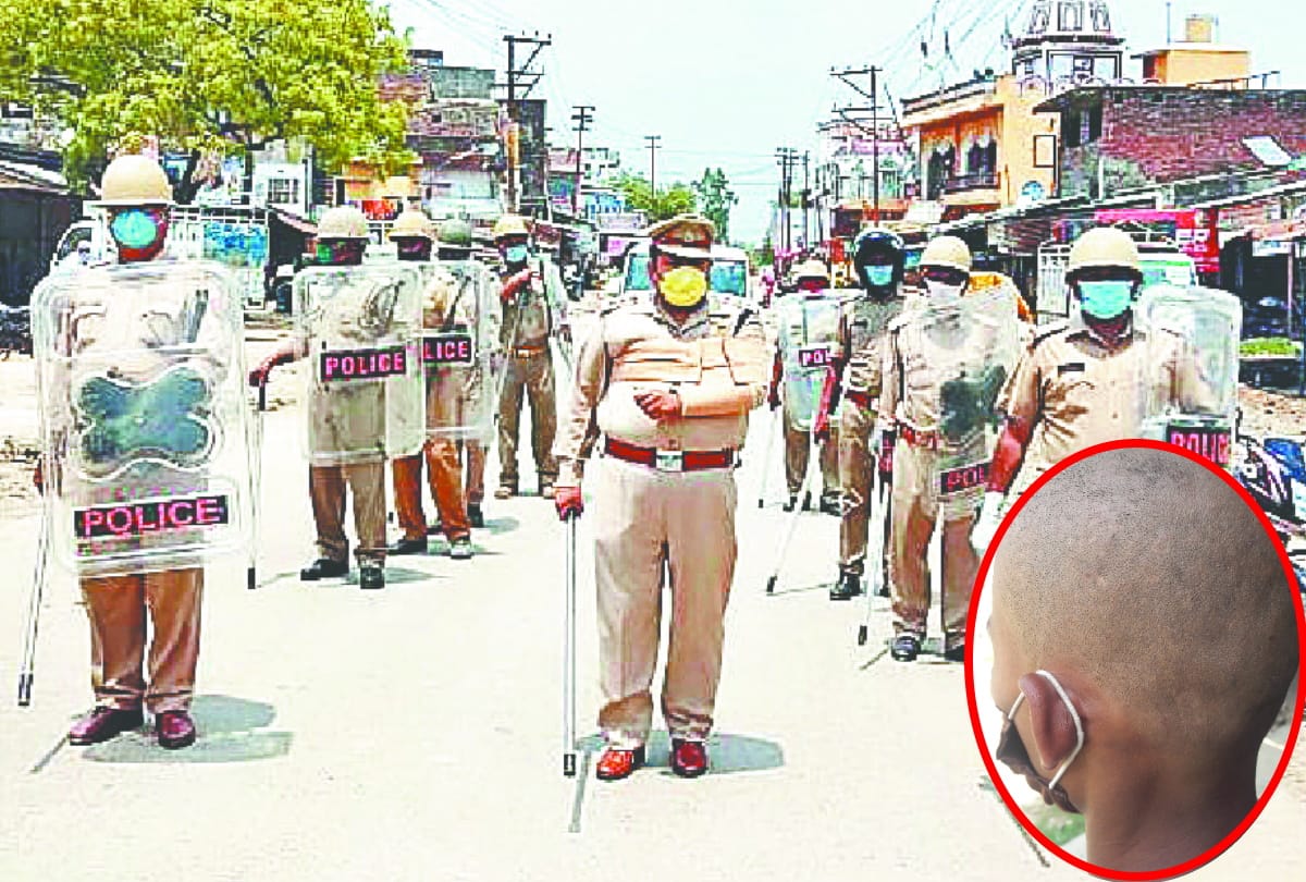 youth Head shaved in police presence in siddharthnagar