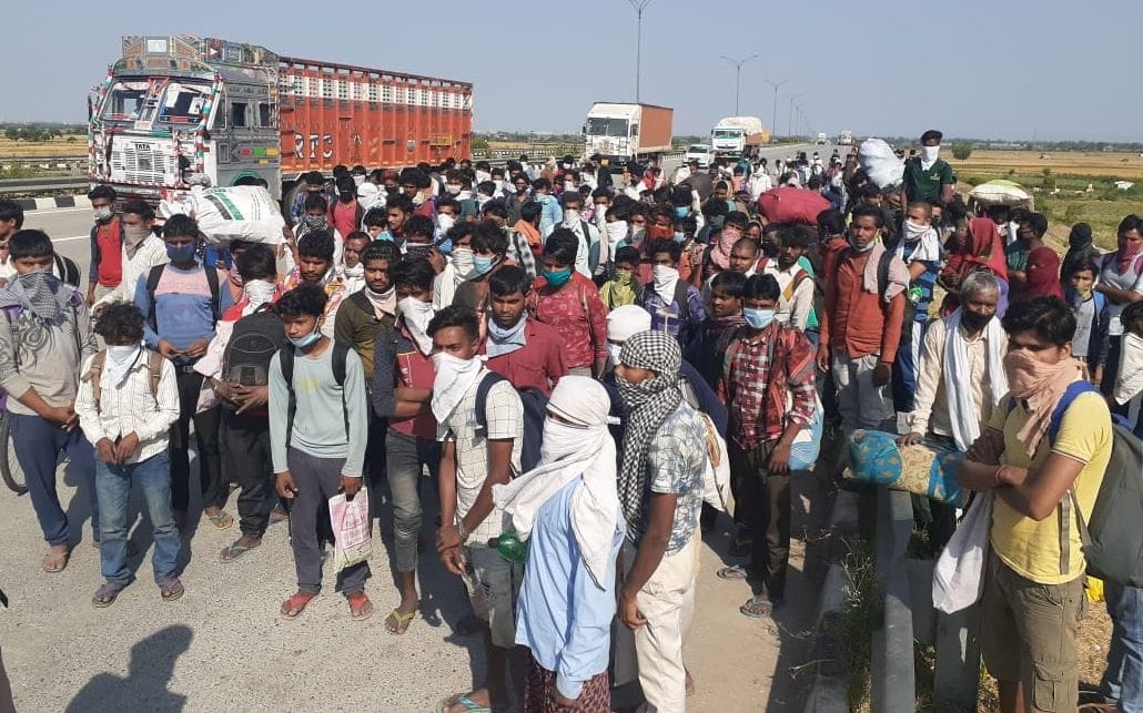 lock down, workers back to home, border, check, sonipat