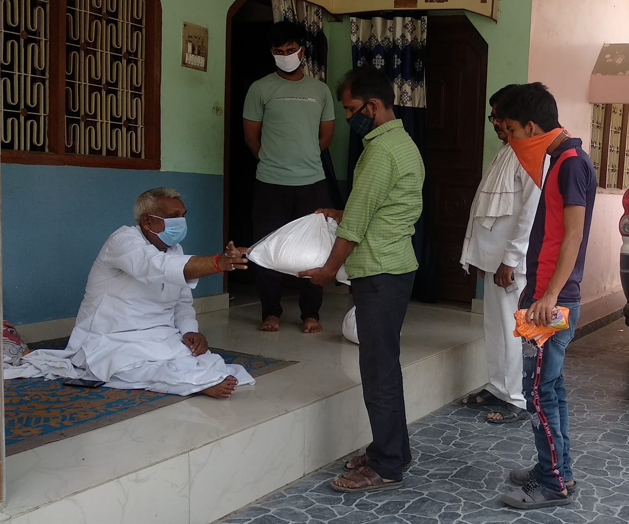 Relief material distributed among the helpless
