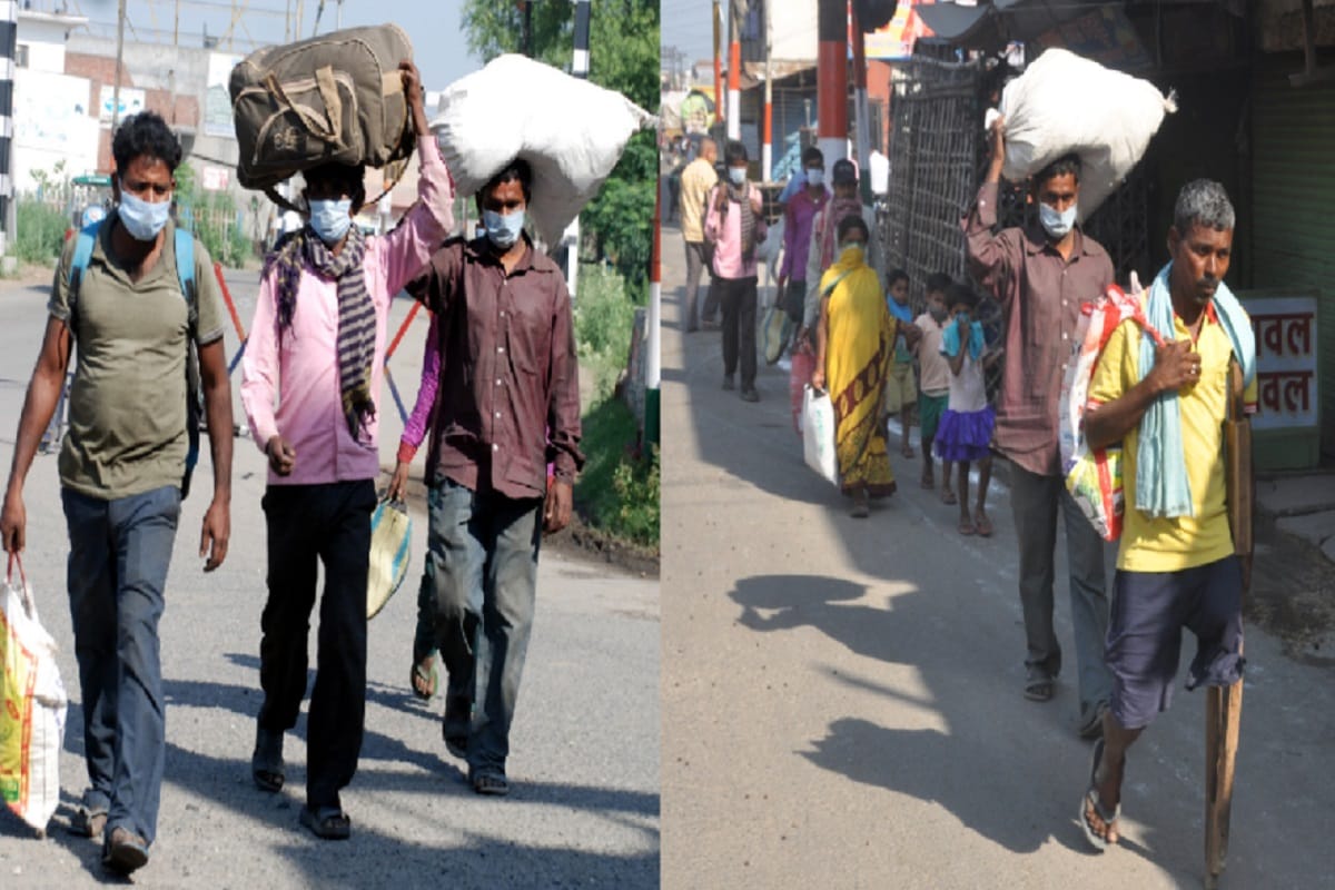 Lockdown Update, The workers are passing through Shamli and going to their village after the closed of the factory