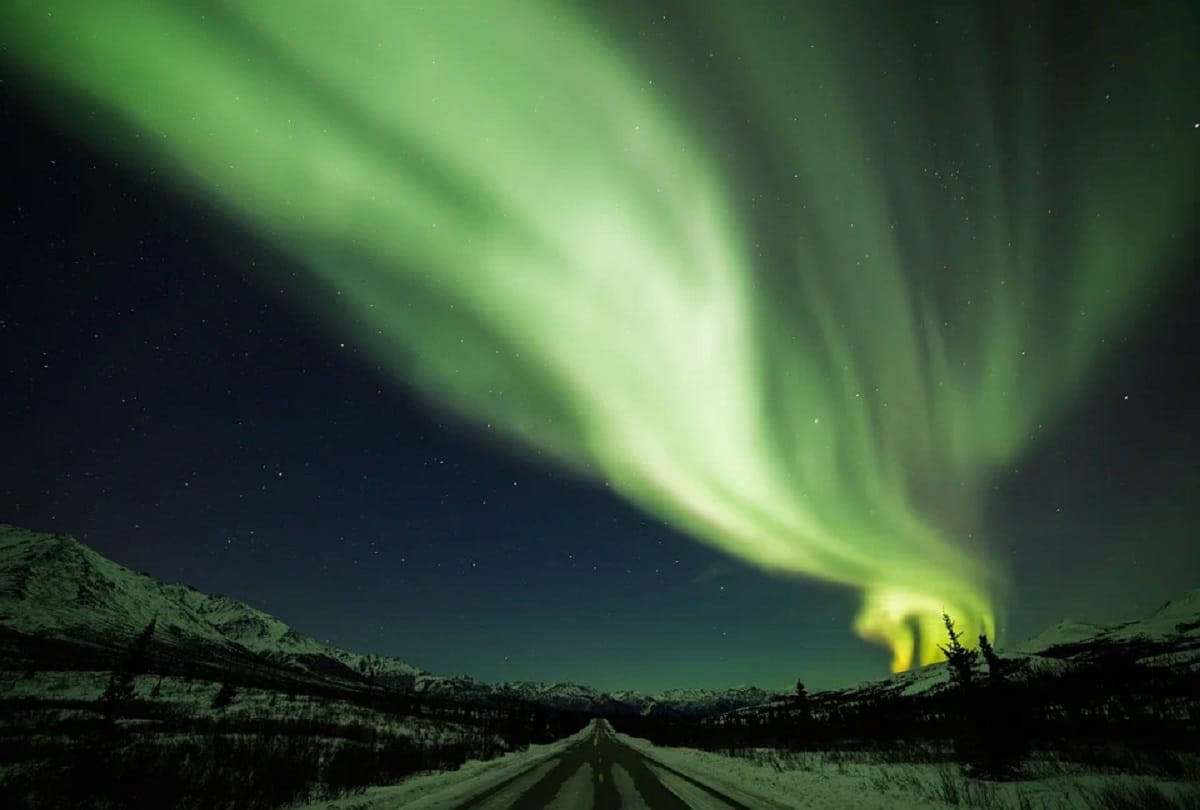Last road of the world E 69 highway in North Pole