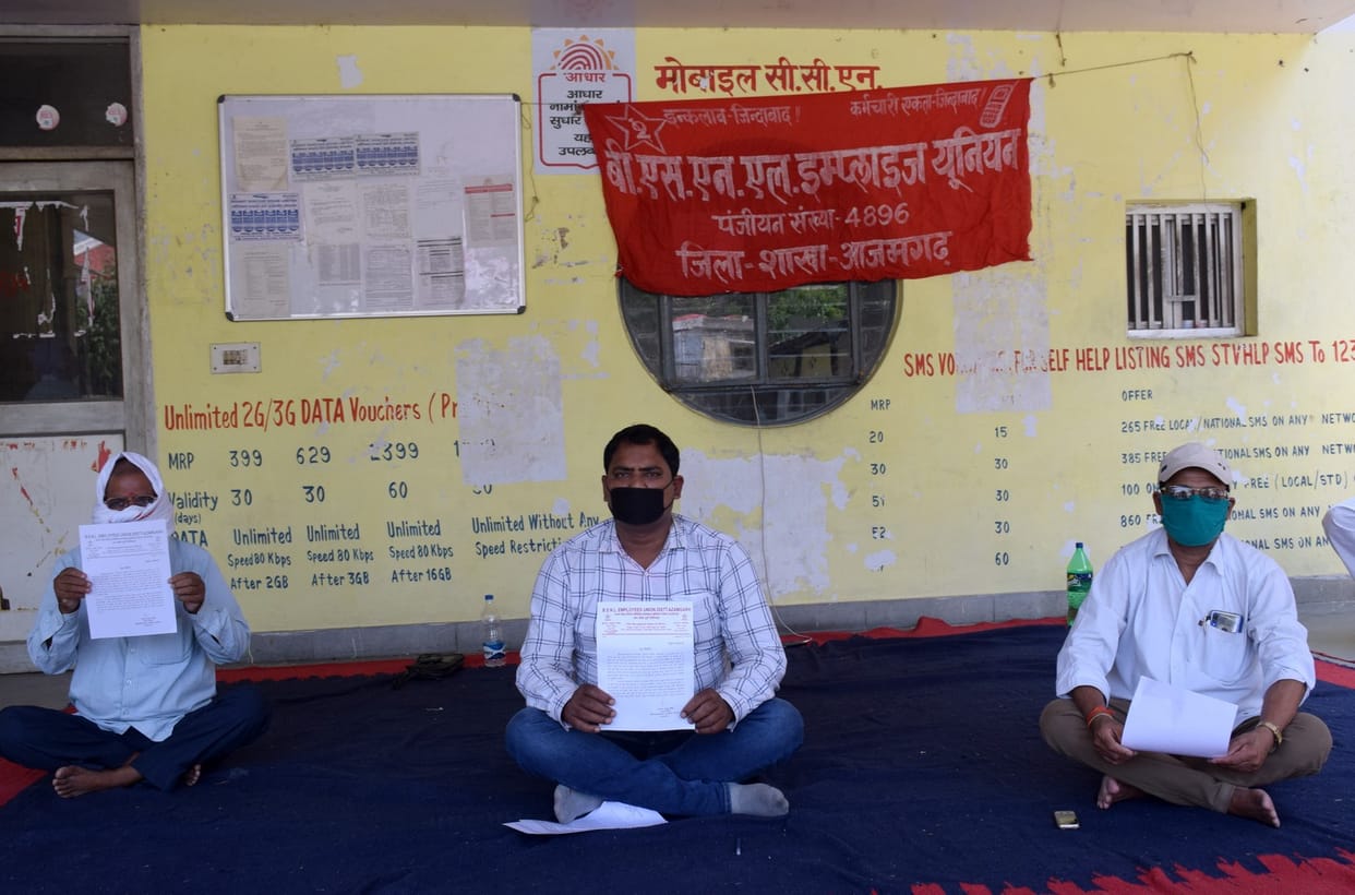 BSNL workers protest