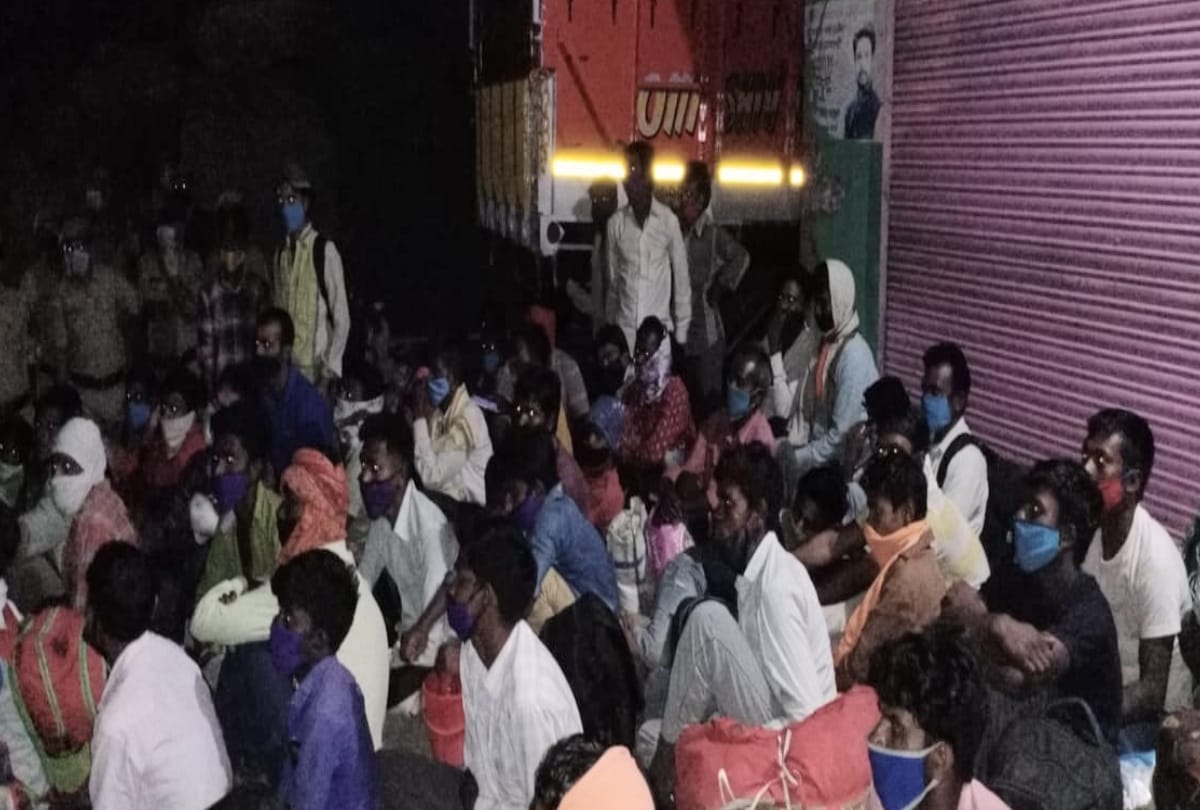 106 laborers on their way home from AIIMS, police stationed them all in school