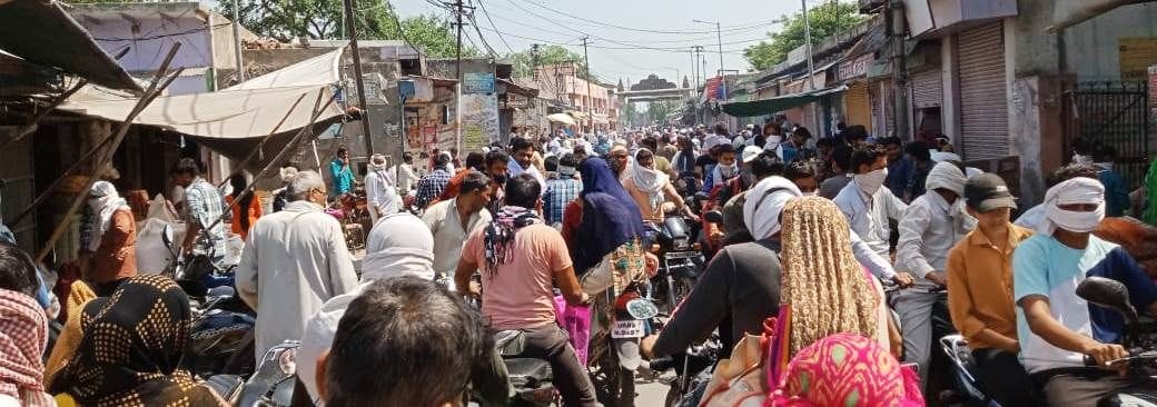 people gathering in market may causes corona