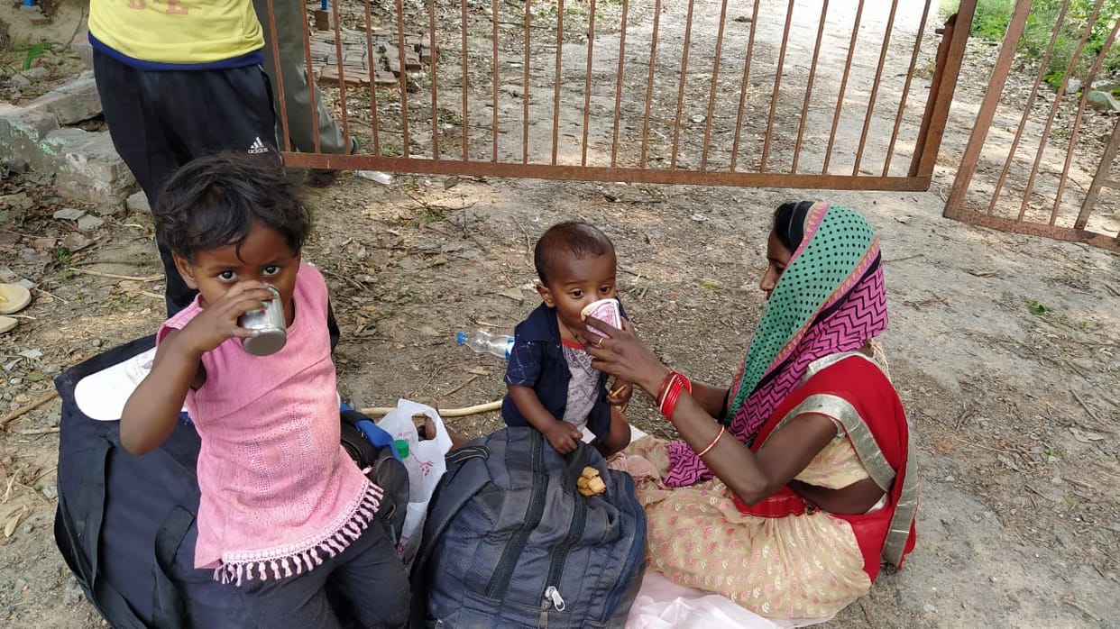 Provided milk for the children suffering from hunger