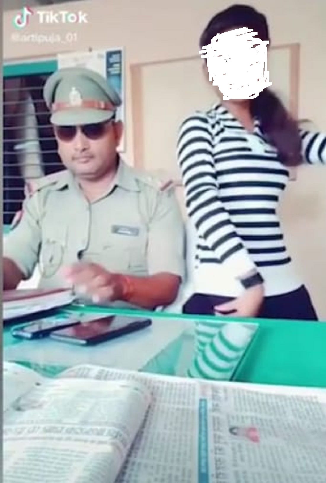 Police officers tick talk video with girl in the police post went viral