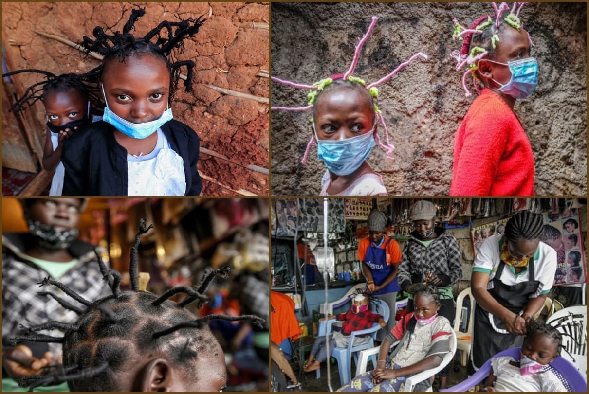 coronavirus hairstyle going viral on internet  corona shape hair style becoming famous in East Africa kenya