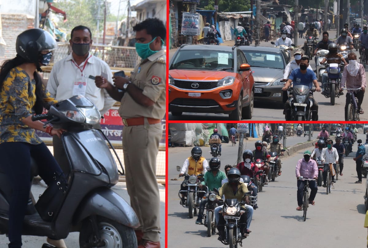 Crowd on road after open shop during Lockdown 3.0 in gorakhpur