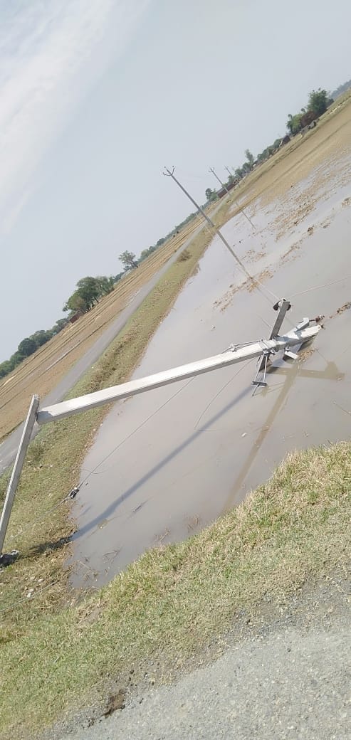 Electricity supply got destroyed due to storm and water