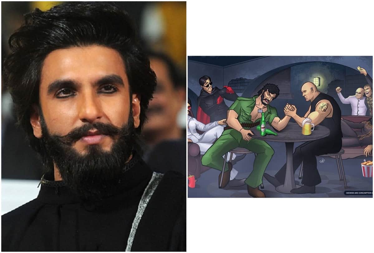 Ranveer Singh Khilji Chills With Gabbar Singh and Mogambo in Bollywood Gangsta Party