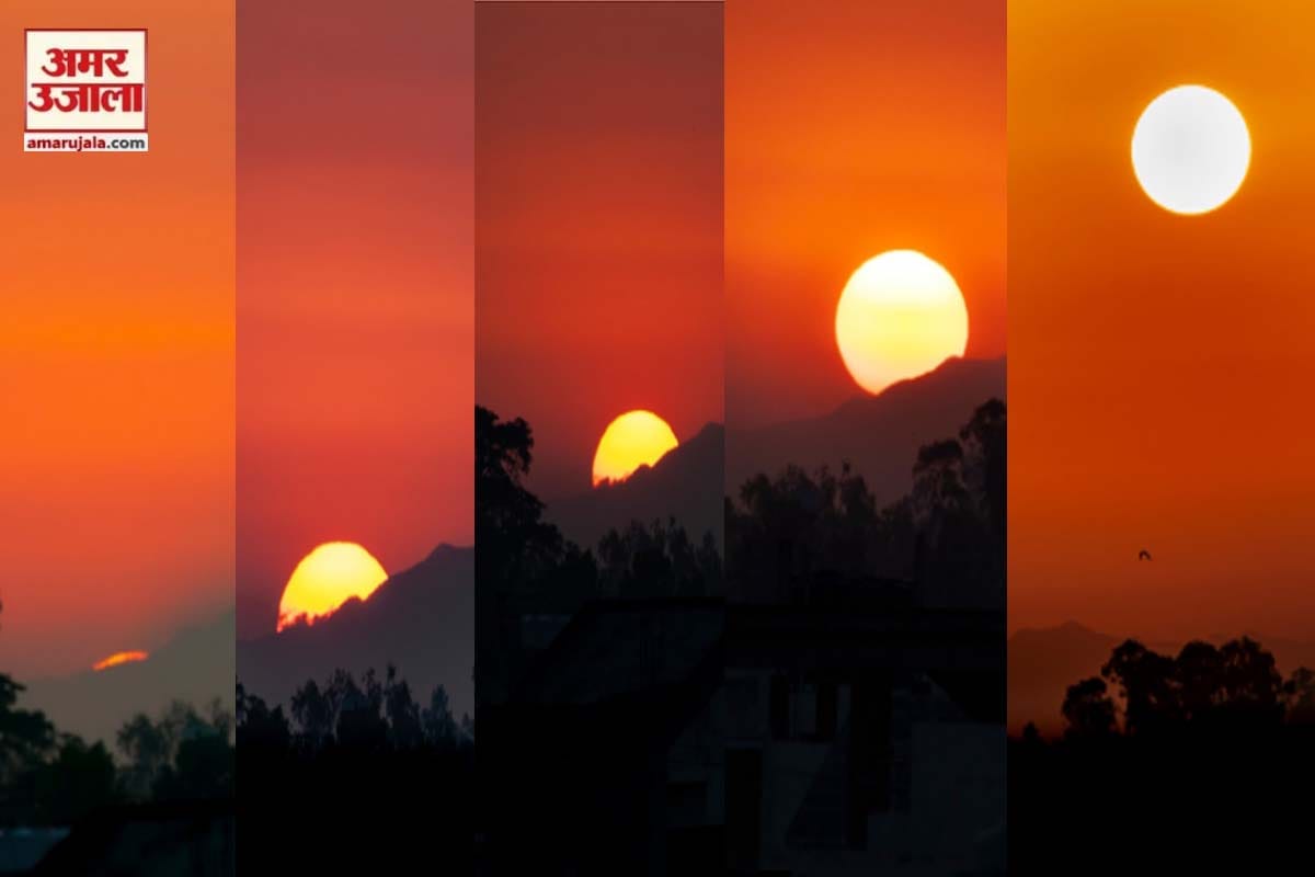 Rising sun in Amazing Pictures, Nature photography, Gangotri hills range seen clear from saharanpur