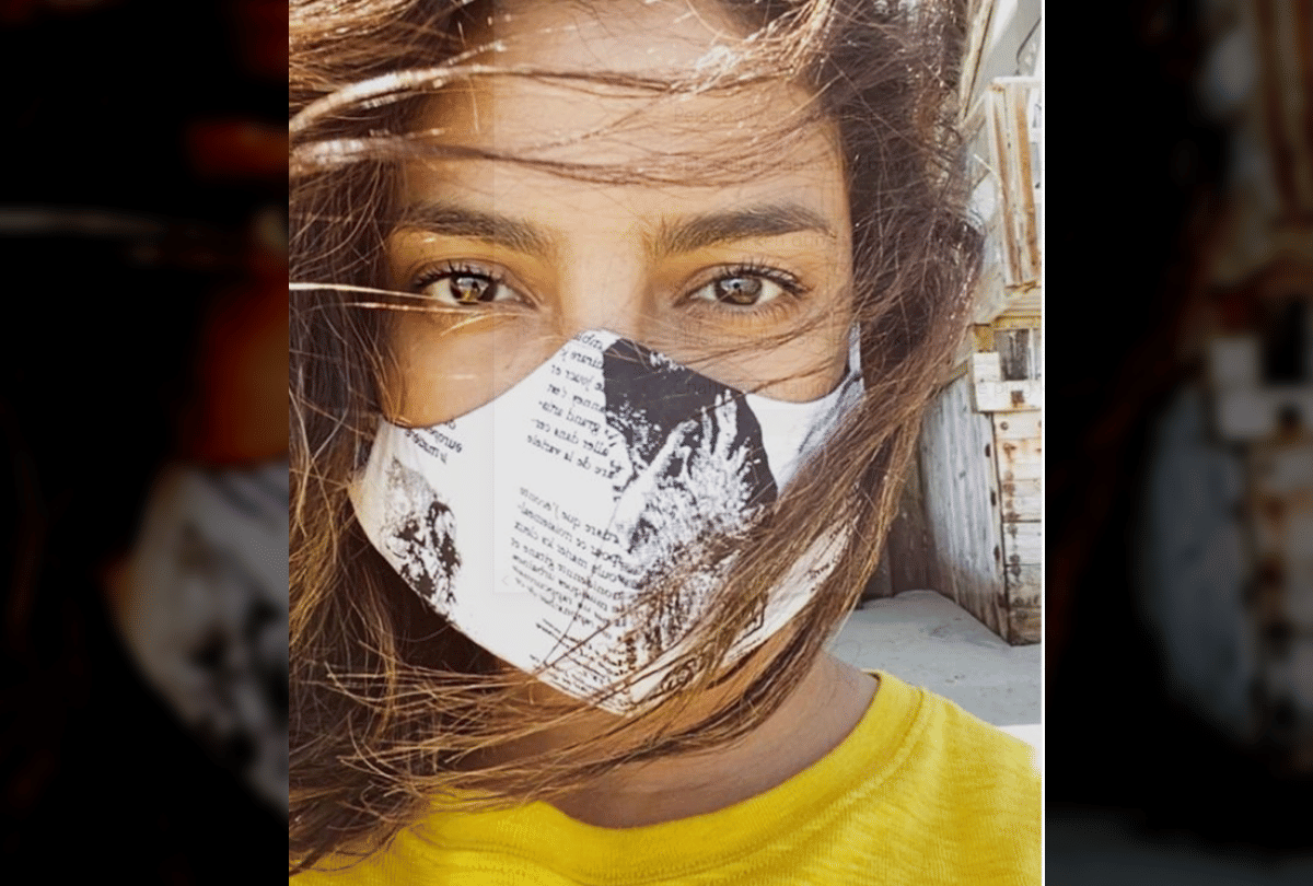 priyanka chopra first day out in two months shares a selfie with mask