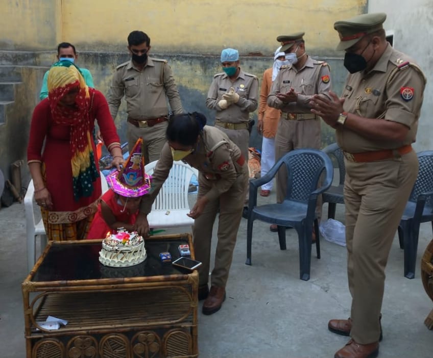 Police surprised the girl on her birthday