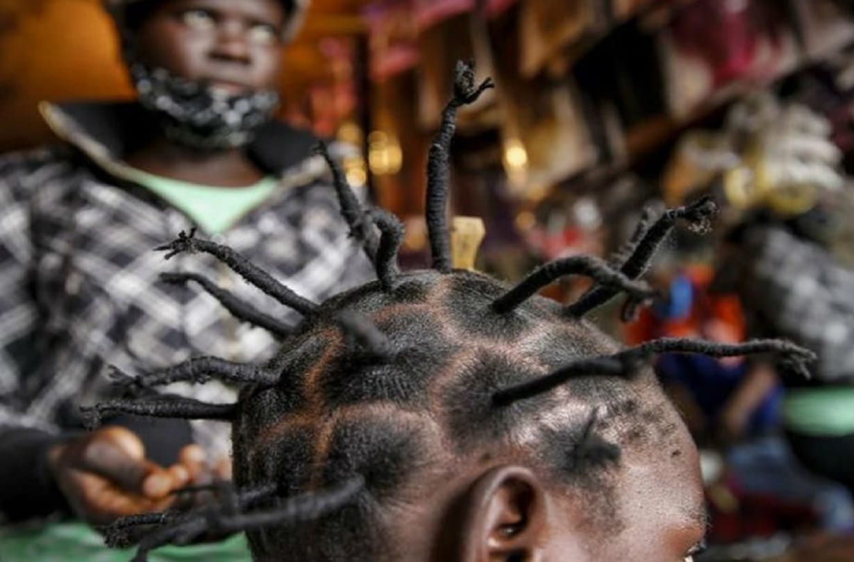 coronavirus hairstyle going viral on internet  corona shape hair style becoming famous in East Africa kenya